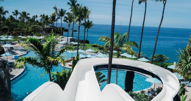 OUTRIGGER Kona Resort & Spa Oceanfront Pool 200-foot waterslide-hm ...